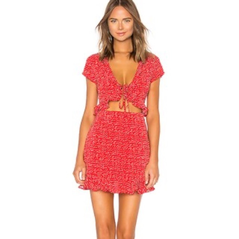 Superdown Red Polka Dot Dress